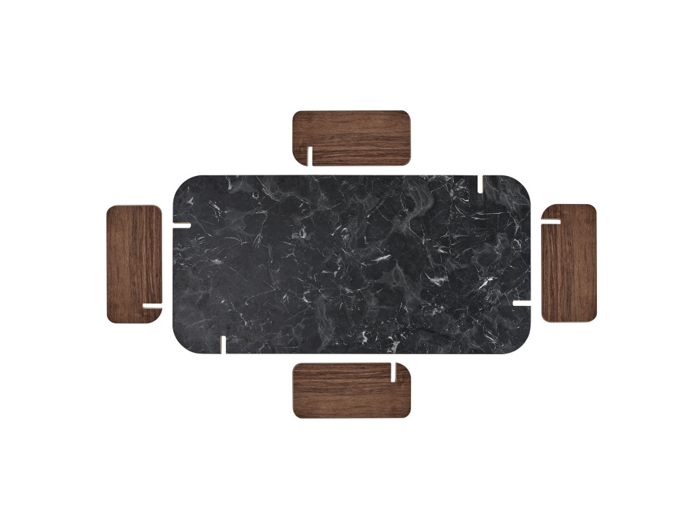 Mesa baja de madera "Renard" - 120 x 60 x 35 cm - Negra