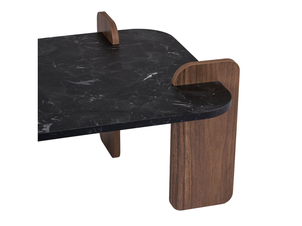 Mesa baja de madera "Renard" - 120 x 60 x 35 cm - Negra