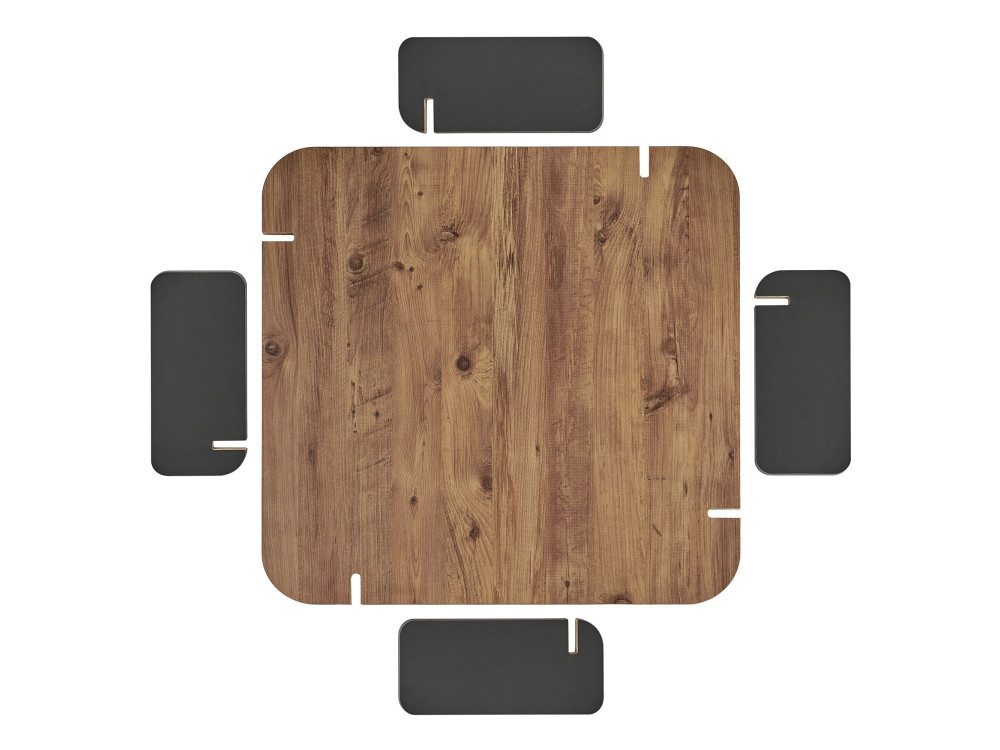 Mesa baja de madera "Marais" - 90 x 90 x 35 cm - Marrón claro