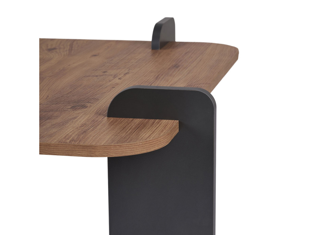 Mesa baja de madera "Marais" - 90 x 90 x 35 cm - Marrón claro