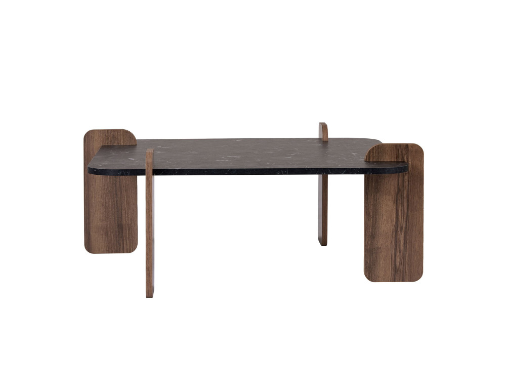 Mesa baja de madera "Marais" - 90 x 90 x 35 cm - Negra