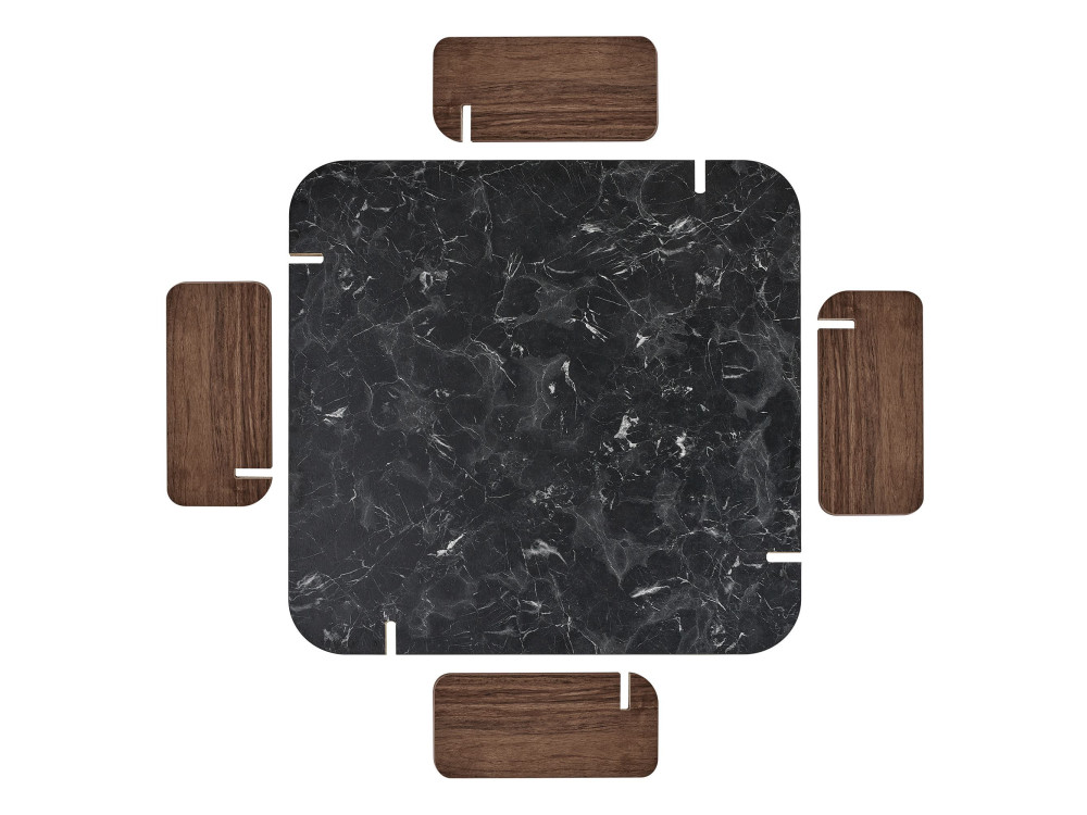 Mesa baja de madera "Marais" - 90 x 90 x 35 cm - Negra