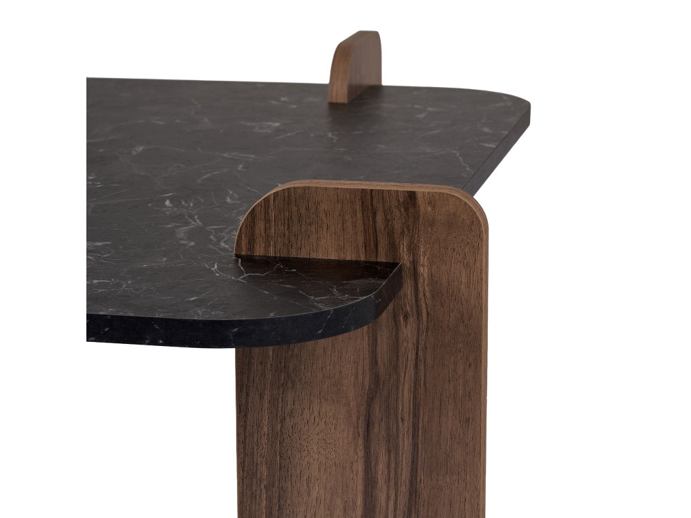 Mesa baja de madera "Marais" - 90 x 90 x 35 cm - Negra