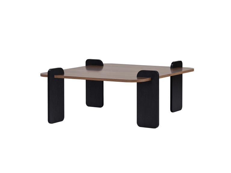 Mesa baja de madera "Marais" - 90 x 90 x 35 cm - Marrón