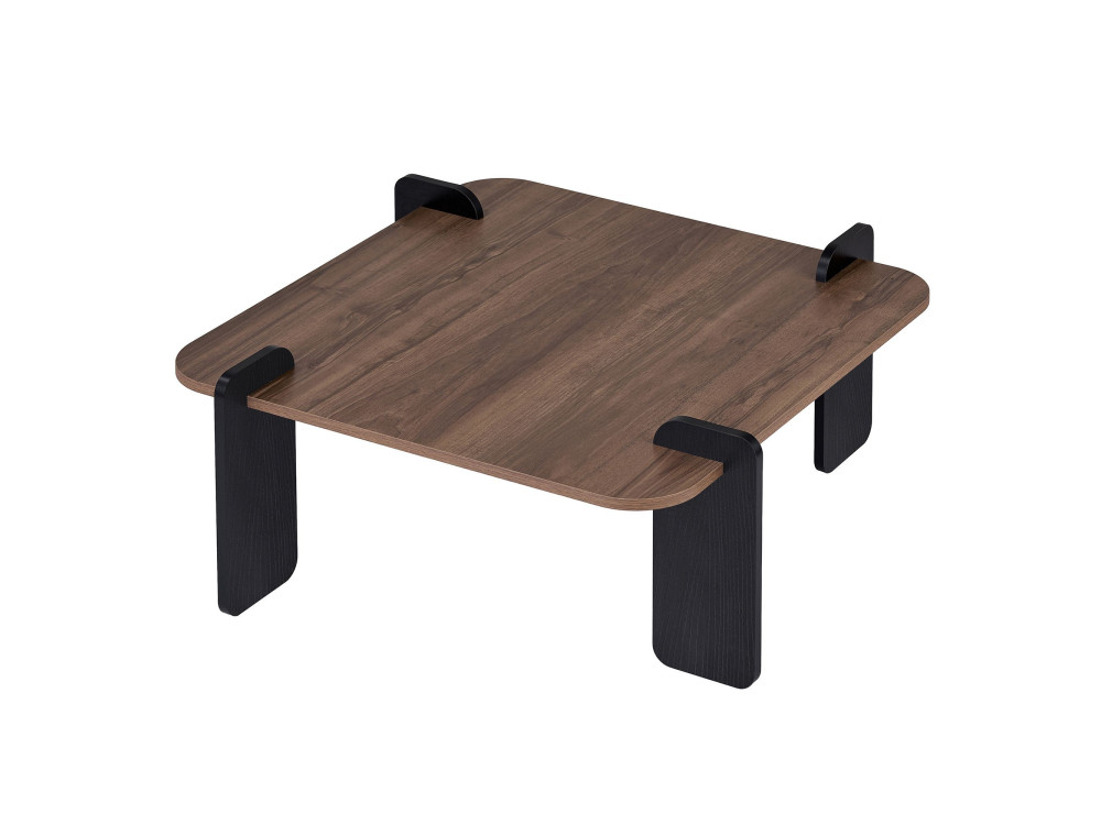 Mesa baja de madera "Marais" - 90 x 90 x 35 cm - Marrón