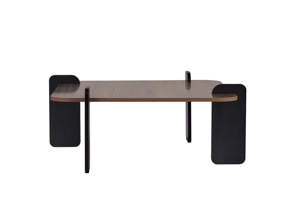 Mesa baja de madera "Marais" - 90 x 90 x 35 cm - Marrón