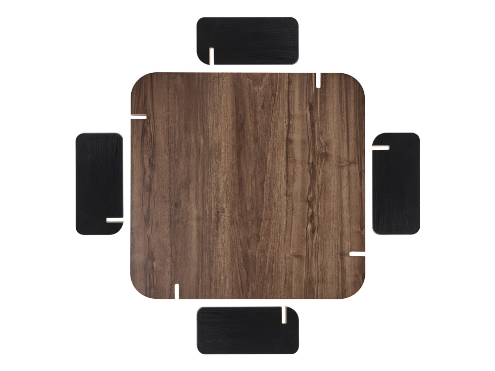 Mesa baja de madera "Marais" - 90 x 90 x 35 cm - Marrón