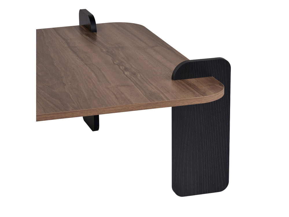 Mesa baja de madera "Marais" - 90 x 90 x 35 cm - Marrón