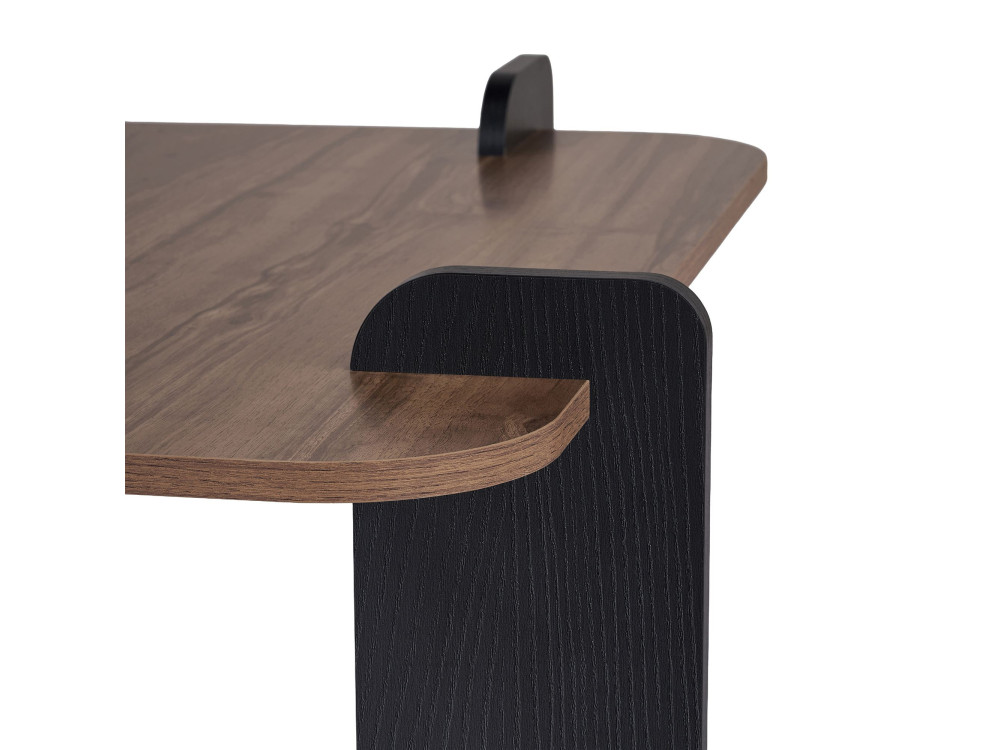 Mesa baja de madera "Marais" - 90 x 90 x 35 cm - Marrón