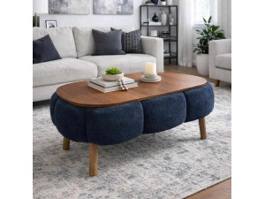 Mesa baja de madera "Papatya" - 98 x 68 x 45 cm - Gris antracita