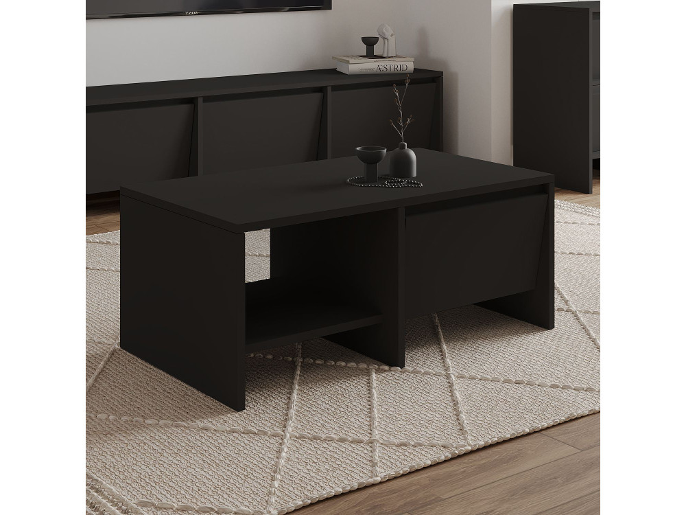 Mesa baja de madera "Laris" - 90 x 45 x 35 cm - Negra