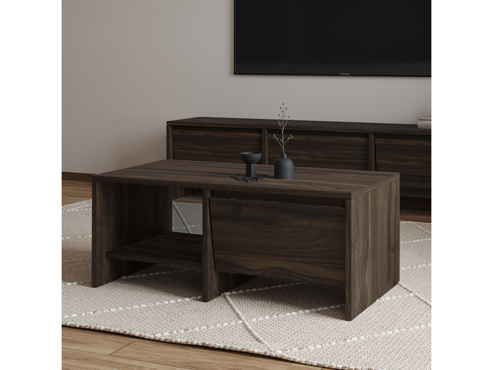 Mesa baja de madera "Laris" - 90 x 45 x 35 cm - Marrón