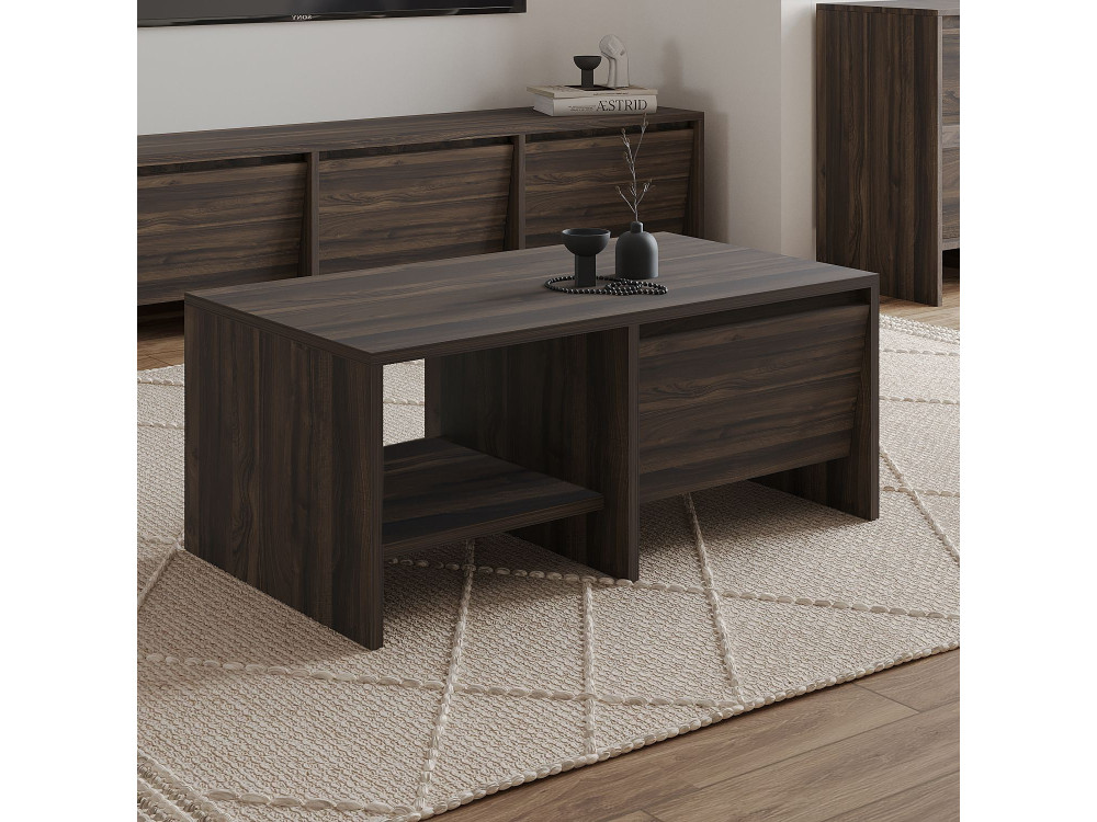 Mesa baja de madera "Laris" - 90 x 45 x 35 cm - Marrón