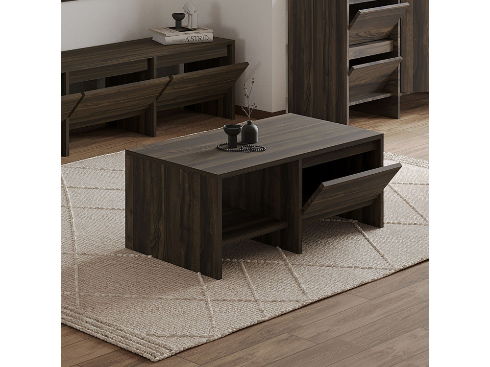 Mesa baja de madera "Laris" - 90 x 45 x 35 cm - Marrón