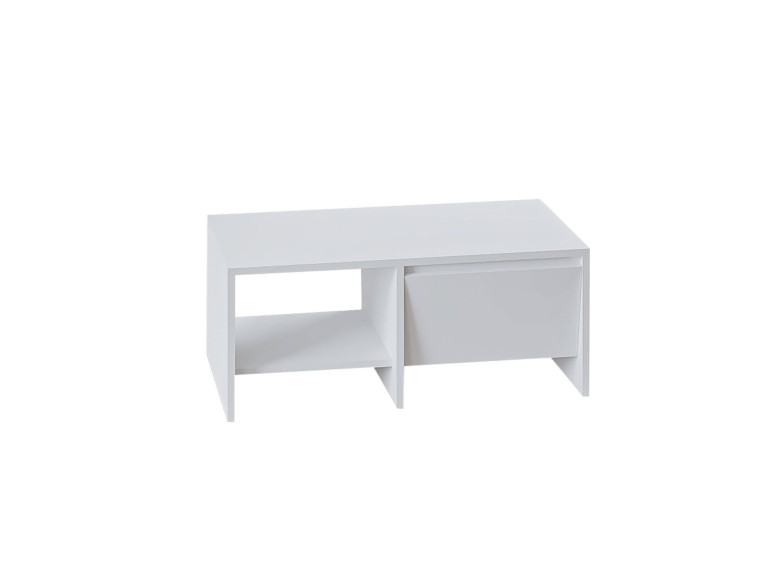 Mesa baja de madera "Laris" - 90 x 45 x 35 cm - Blanco