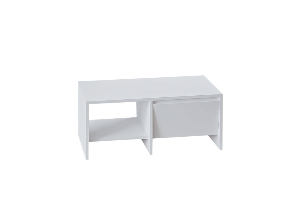Mesa baja de madera "Laris" - 90 x 45 x 35 cm - Blanco