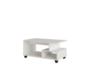 Mesa baja de madera "MIN9" - 90 x 51 x 42 cm - Blanca