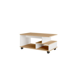 Mesa baja de madera "MIN9" - 90 x 51 x 42 cm - Blanca
