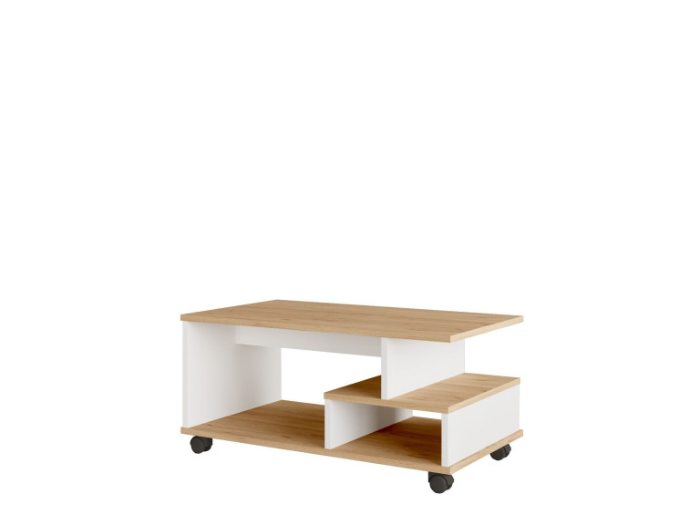 Mesa baja de madera "MIN9" - 90 x 51 x 42 cm - Blanca