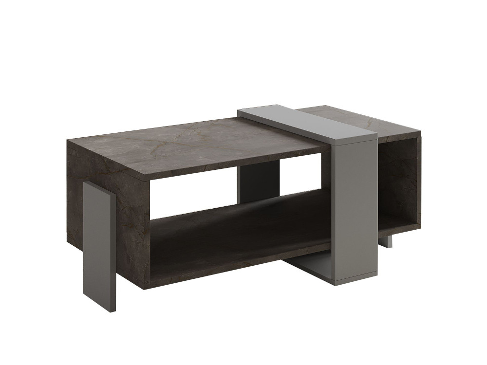 Mesa baja de madera "Meleni" - 90 x 49 x 40 cm - Gris