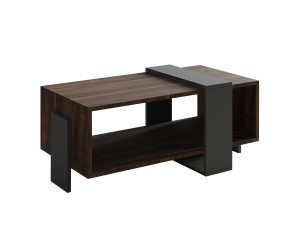 Mesa baja de madera "Meleni" - 90 x 49 x 40 cm - Marrón