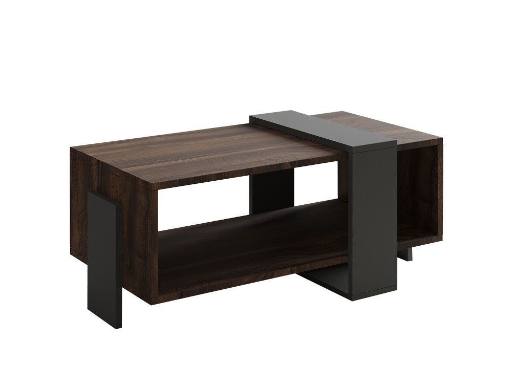 Mesa baja de madera "Meleni" - 90 x 49 x 40 cm - Marrón