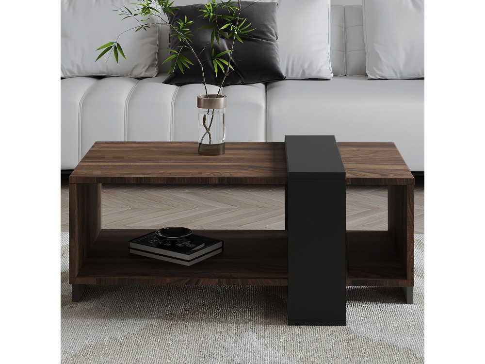 Mesa baja de madera "Meleni" - 90 x 49 x 40 cm - Marrón