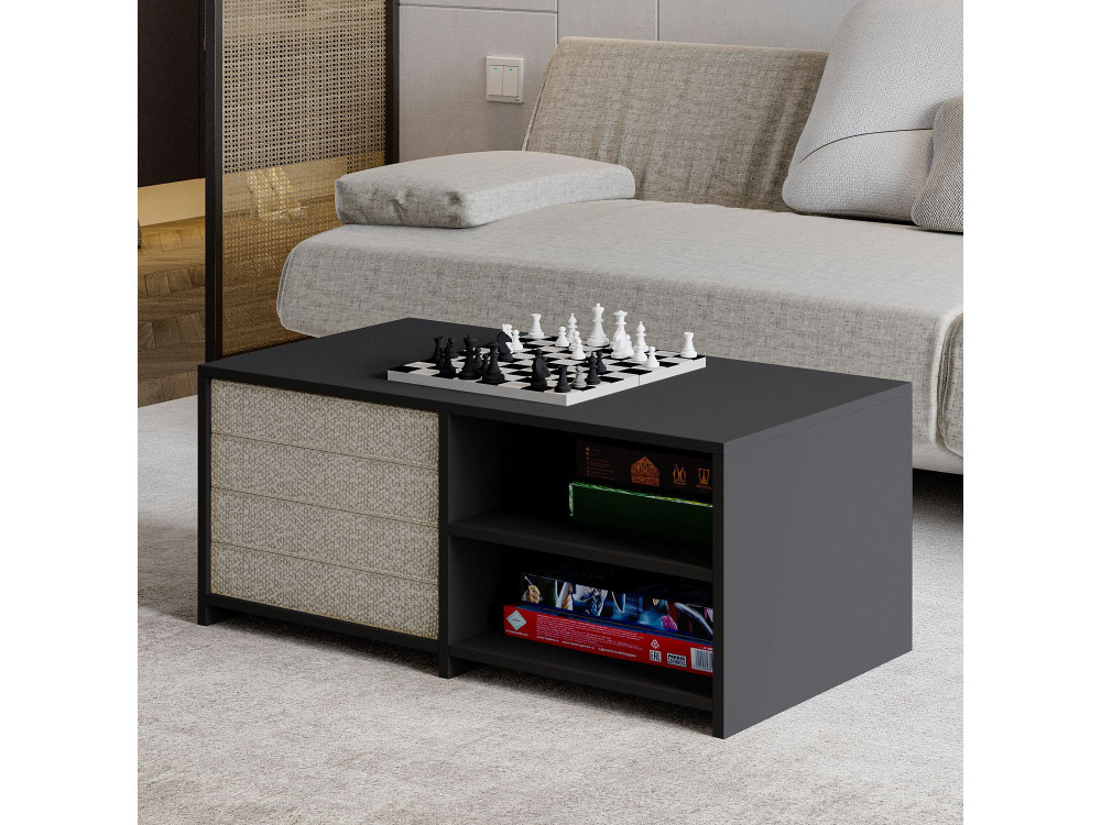 Juego de mesa baja de madera "Gord" - 90 x 45 x 44,1 cm - Antracita