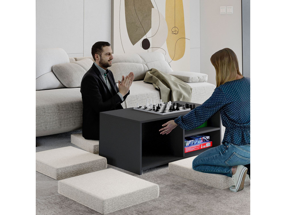 Juego de mesa baja de madera "Gord" - 90 x 45 x 44,1 cm - Antracita