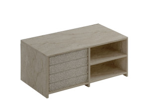 Mesa baja de madera "Gord" - 90 x 45 x 44 cm - Travertino