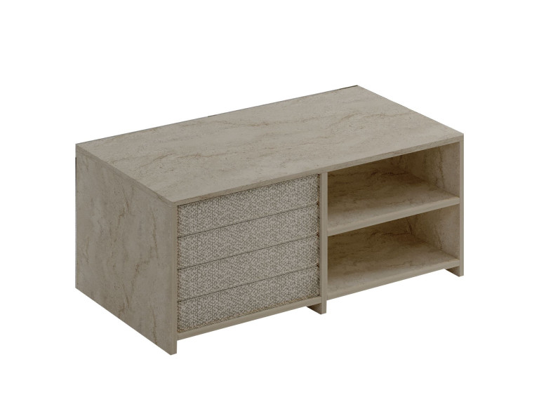 Mesa baja de madera "Gord" - 90 x 45 x 44 cm - Travertino