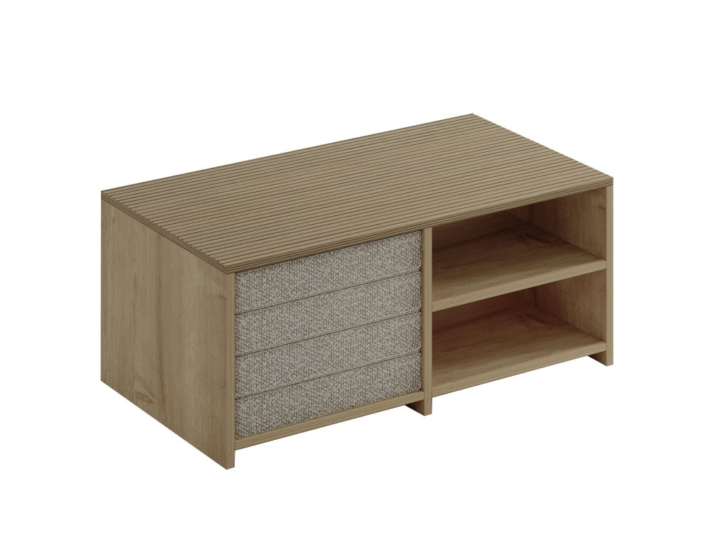Mesa baja de madera "Gord" - 90 x 45 x 44 cm - Beige