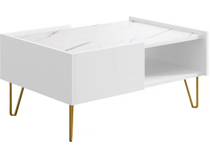Mesa de centro «Narine L» - 97 x 45 x 65 cm - Blanca