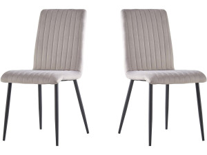 Juego de 2 sillas de terciopelo "Henley" - Gris claro