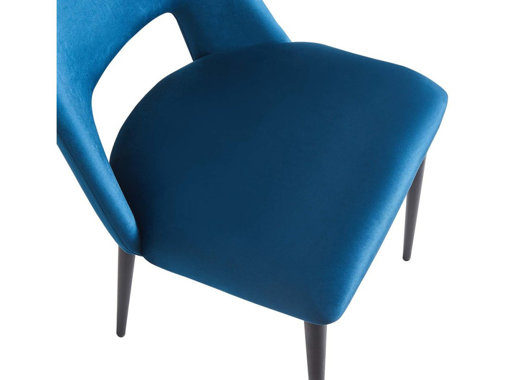 Lote de 2 sillas de terciopelo "Fedora" - Azul oscuro