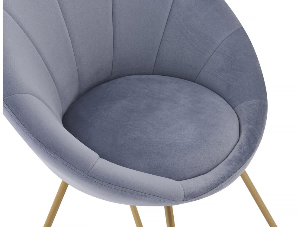 Juego de 2 sillas de comedor de terciopelo "Rosalie" - Gris