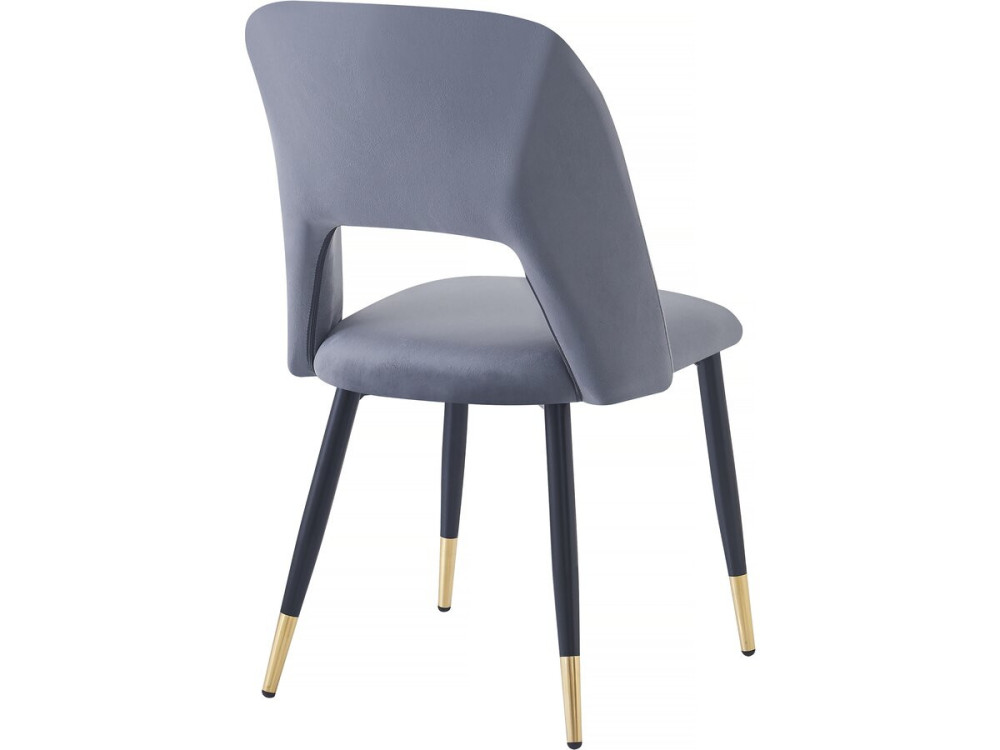 Lote de 2 Sillas de terciopelo "Coralie" - Gris