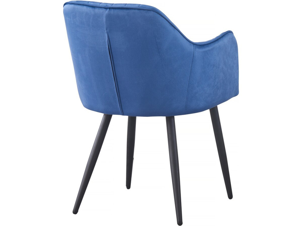 Conjunto de 2 sillas de terciopelo con reposabrazos "Velma" - Azul