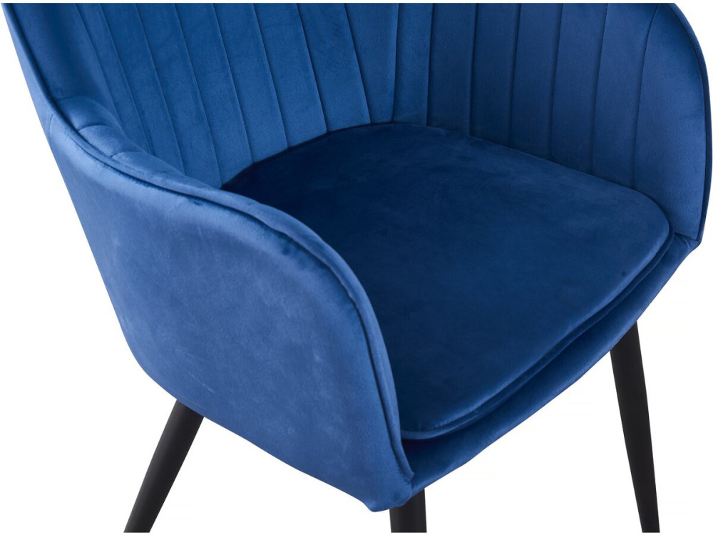Conjunto de 2 sillas de terciopelo con reposabrazos "Velma" - Azul