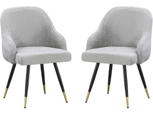 Juego de 2 sillas tapizadas "Harmony" - 54 x 57 x 90 cm - Beige