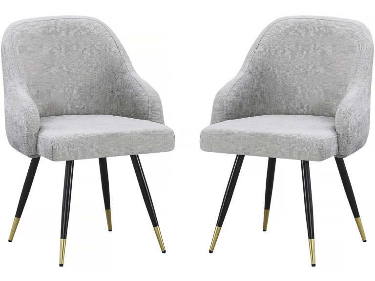 Juego de 2 sillas tapizadas "Harmony" - 54 x 57 x 90 cm - Beige