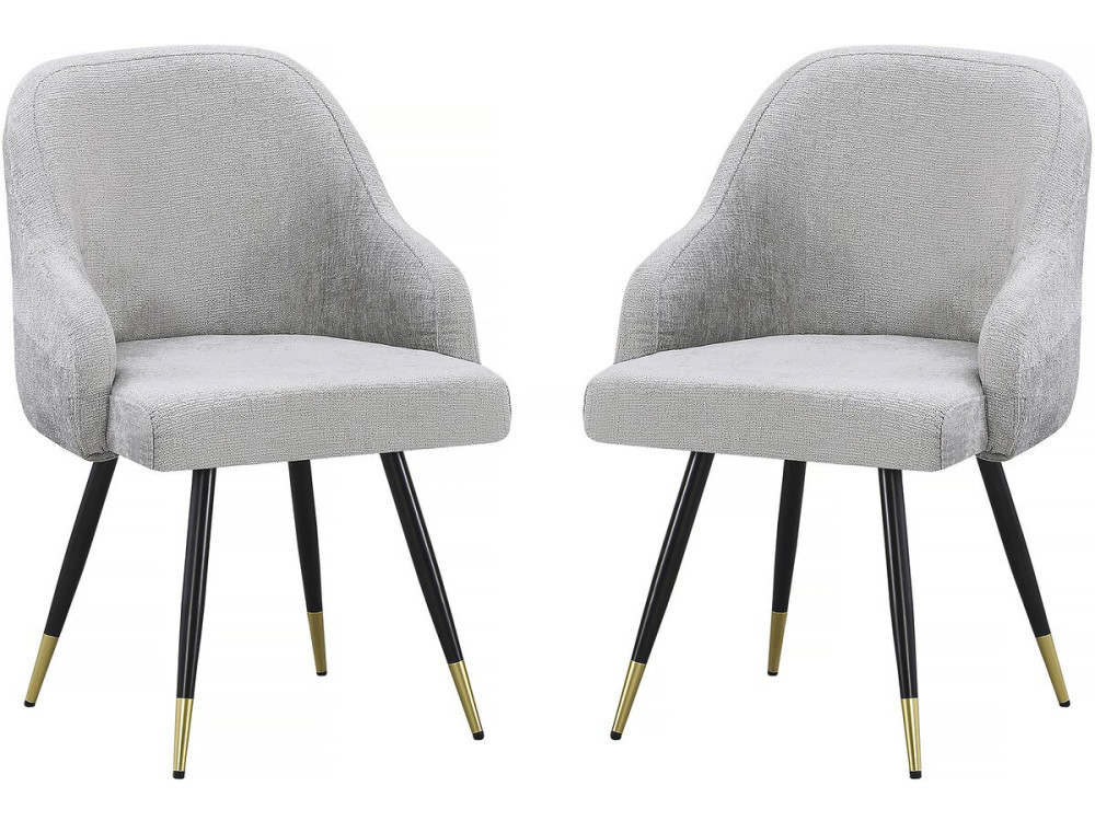 Juego de 2 sillas tapizadas "Harmony" - 54 x 57 x 90 cm - Beige