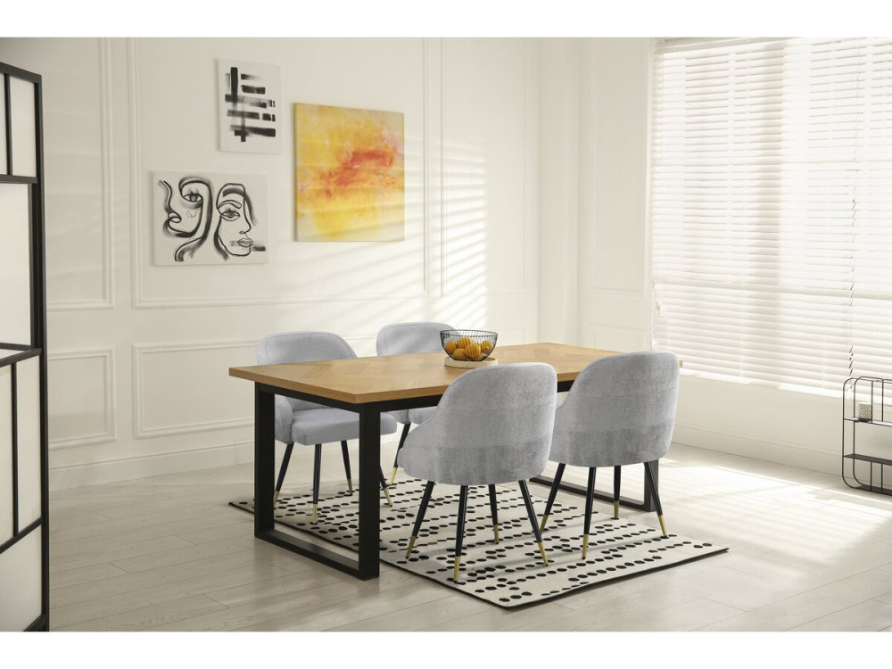 Juego de 2 sillas tapizadas "Harmony" - 54 x 57 x 90 cm - Beige