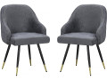 Juego de 2 sillas tapizadas "Harmony" - 54 x 57 x 90 cm - Gris - Gris