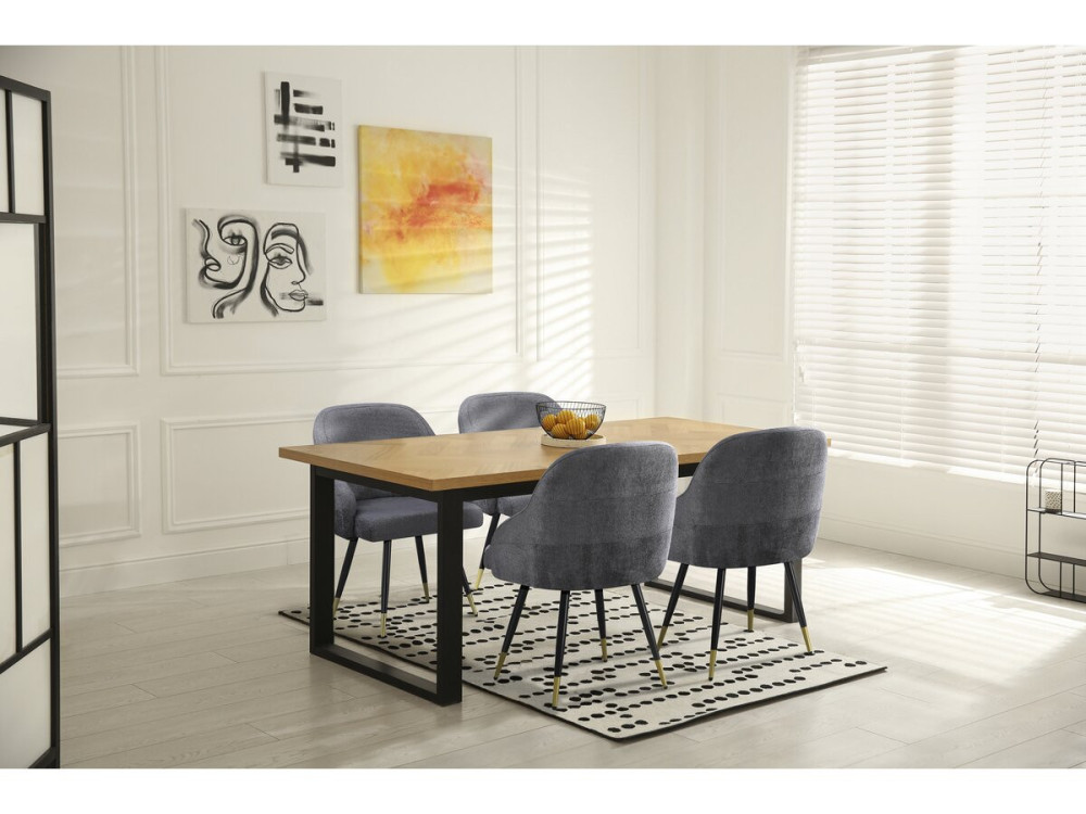Juego de 2 sillas tapizadas "Harmony" - 54 x 57 x 90 cm - Gris