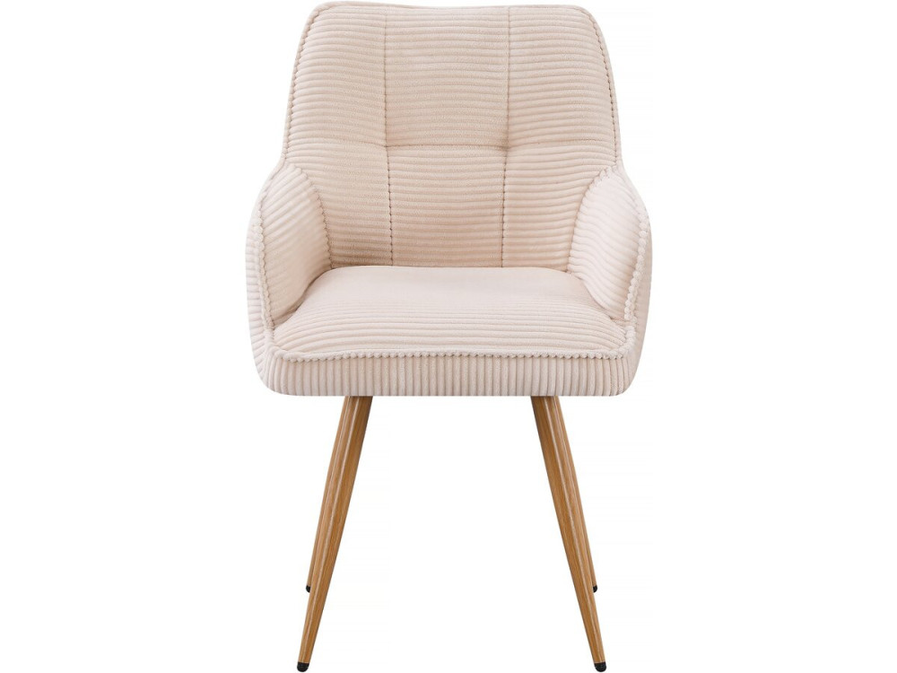 Juego de 2 sillas de pana "Mayra" - 60 x 56 x 88 cm - Beige