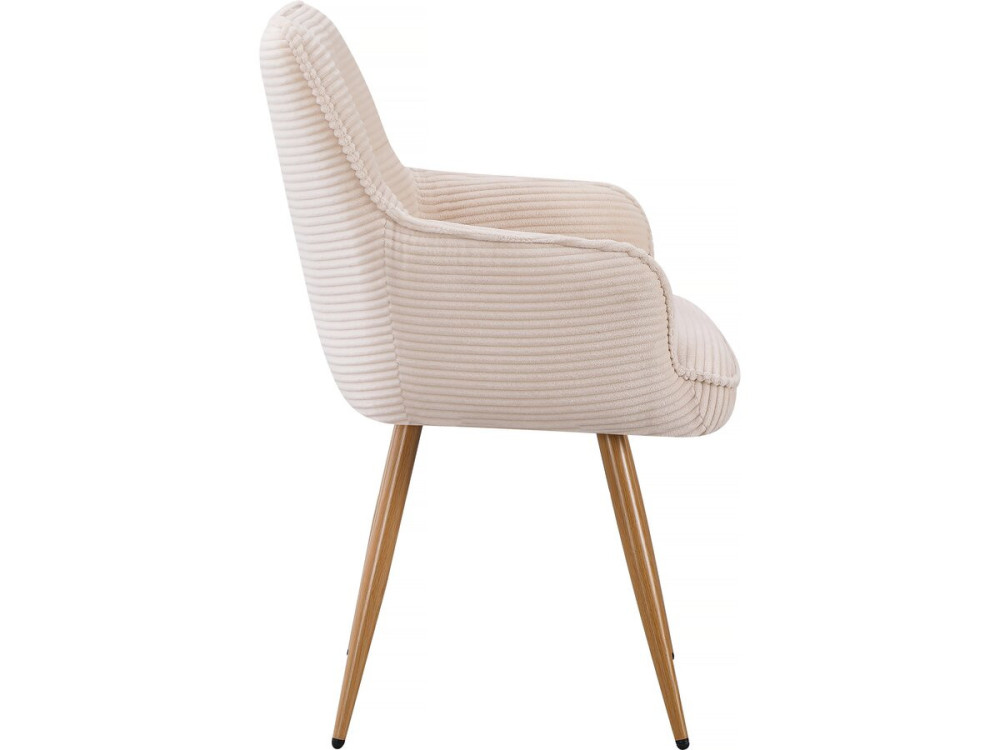 Juego de 2 sillas de pana "Mayra" - 60 x 56 x 88 cm - Beige