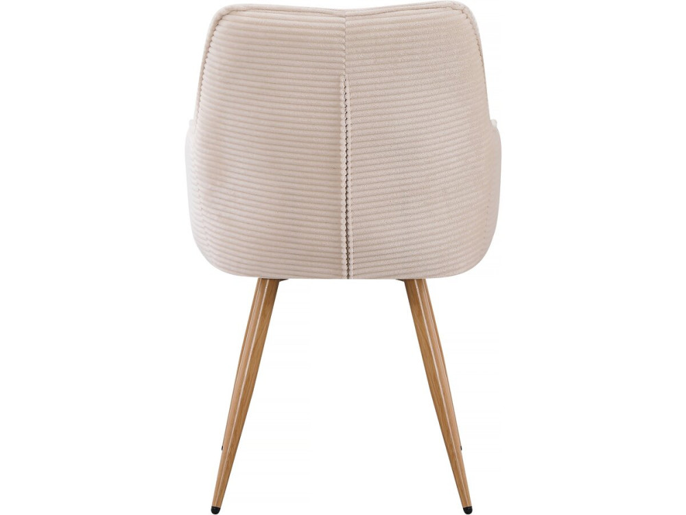 Juego de 2 sillas de pana "Mayra" - 60 x 56 x 88 cm - Beige
