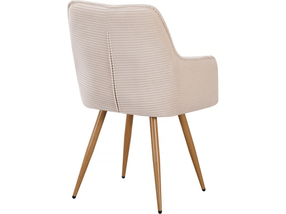 Juego de 2 sillas de pana "Mayra" - 60 x 56 x 88 cm - Beige