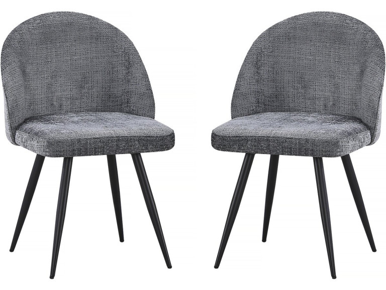 Juego de 2 sillas tapizadas "Samuel" - 53 x 51 x 82 cm - Gris